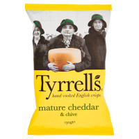 Tyrrells mature cheddar & chive 150 g