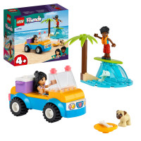 LEGO Friends 41725 Divertimento sul Beach Buggy con Macchina Giocattolo, Surf, Mini Bamboline, Delfino e Cane, Giochi Estivi