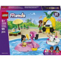 LEGO Friends 42658 Pool Party con Unicorno e Fenicottero Giocattolo "Galleggianti", 2 Mini Bamboline e un Gatto, Idea Regalo 5+