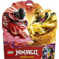 LEGO NINJAGO 71826 Battle Pack Draghi dello Spinjitzu - 2 Trottole Giocattolo, Tempio e 2 Minifigure, Giochi per Bambini 6+