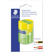 Staedtler Temperamatite a due fori colori assortiti con contenitore trucioli