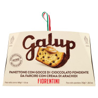 Galup Panettone con Gocce di Cioccolato Fondente da Farcire 750g + Crema di Arachidi Fiorentini 100g