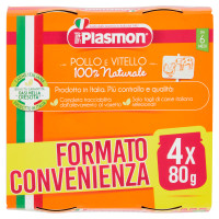 Plasmon Pollo e Vitello Omogeneizzato con Carne e Cereale 4 x 80 g