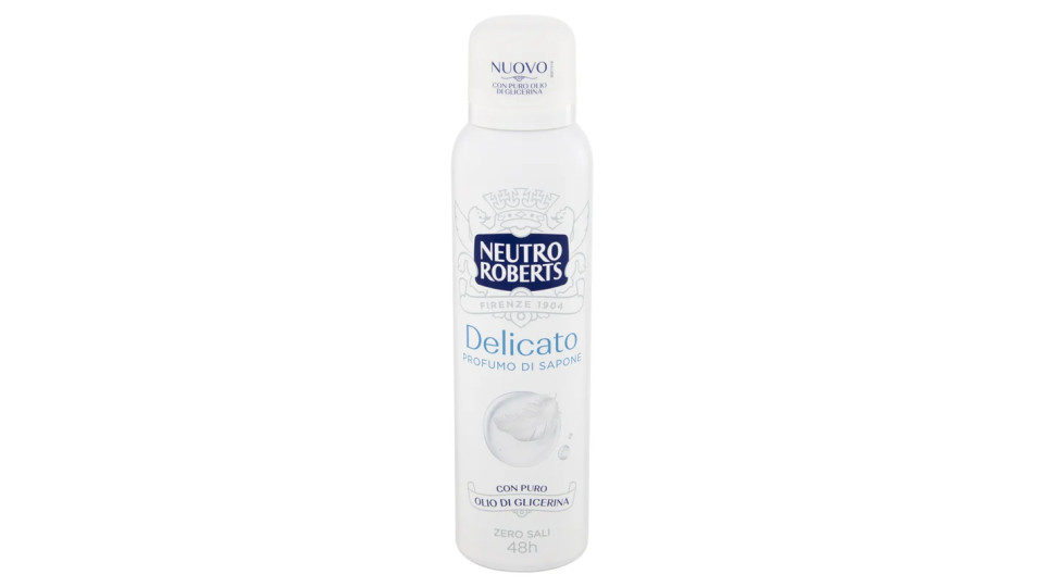 Neutro Roberts, Delicato profumo di sapone deodorante spray