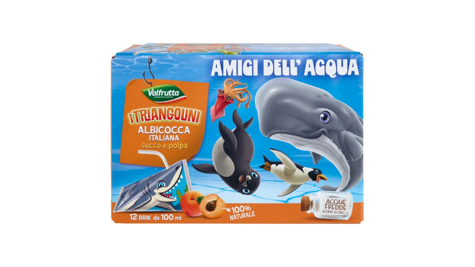 Valfrutta, i Triangolini succo e polpa albicocca