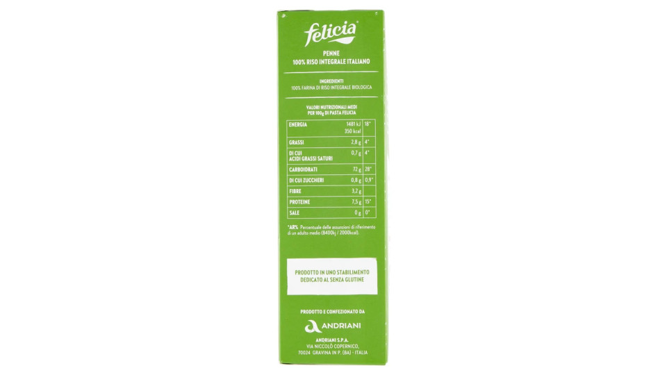 Felicia Bio, Penne di riso integrale