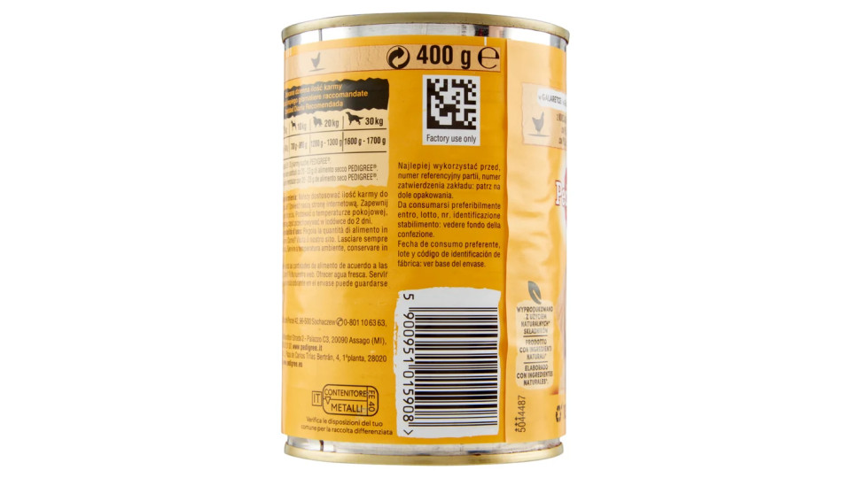 Pedigree, cane paté con pollo