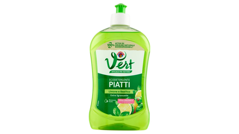 Vert di Chanteclair Ecodetergente Piatti Limone e Basilico 500 ml