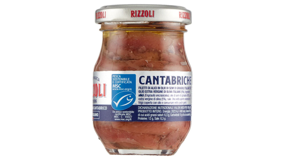 Rizzoli, filetti di alici del Mar Cantabrico in olio di oliva