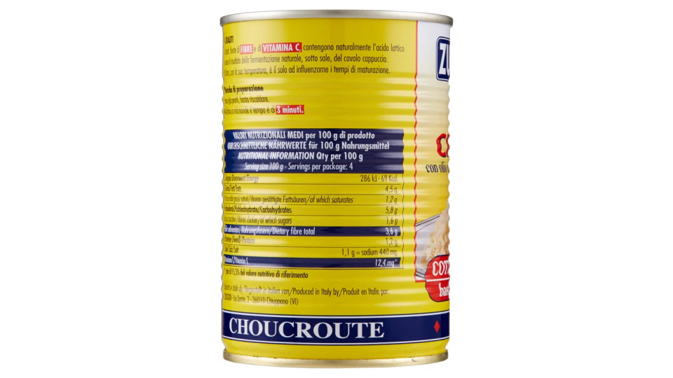 Zuccato, crauti con olio extra-vergine di oliva