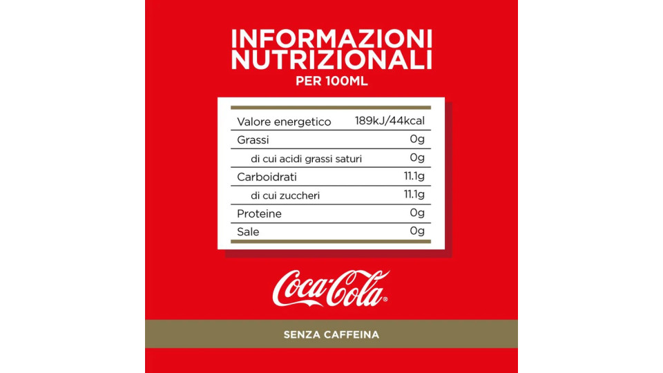 Coca-Cola, senza caffeina
