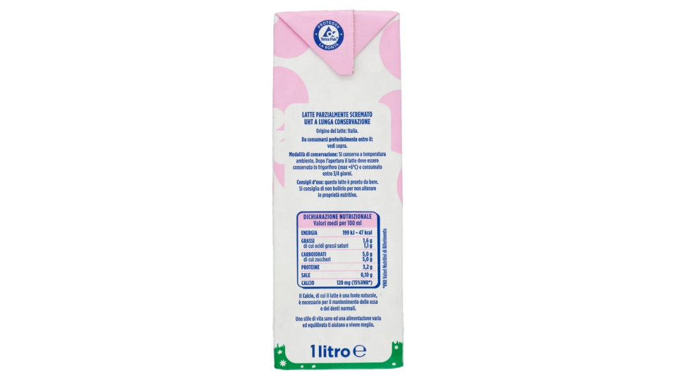 Latte Milano, latte UHT parzialmente scremato