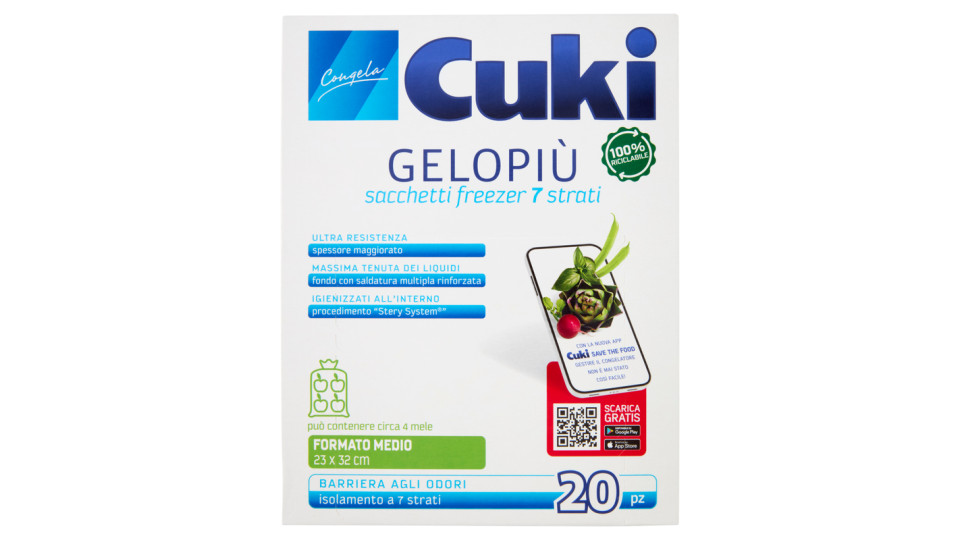 Cuki, Gelopiù sacchetti freezer formato medio