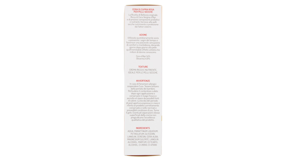 Cera di Cupra Ricetta di Bellezza Rosa Crema ricca e nutriente, per pelli secche