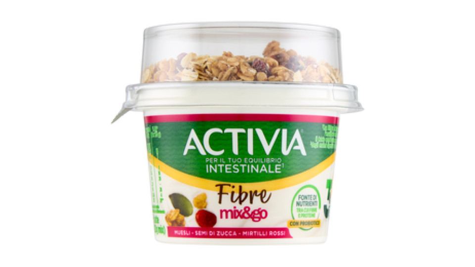 Activia Mix&Go Muesli SEMI DI ZUCCA E MIRTILLI ROSSI con Probiotico Bififus
