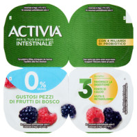 Activia 0% Grassi Frutti di bosco in pezzi 4 x