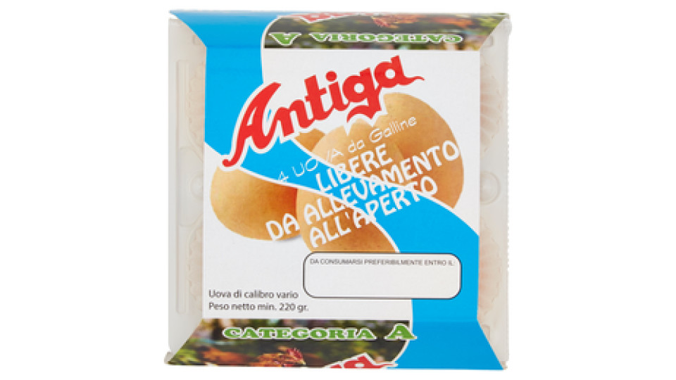 Antiga 4 Uova da Galline Libere da Allevamento all'Aperto