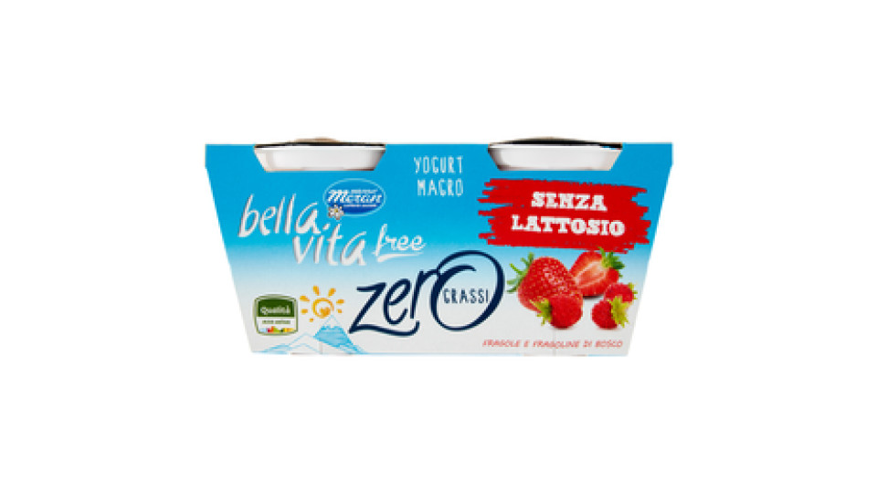 Bella Vita free zero grassi Yogurt Magro Fragole e Fragoline di Bosco