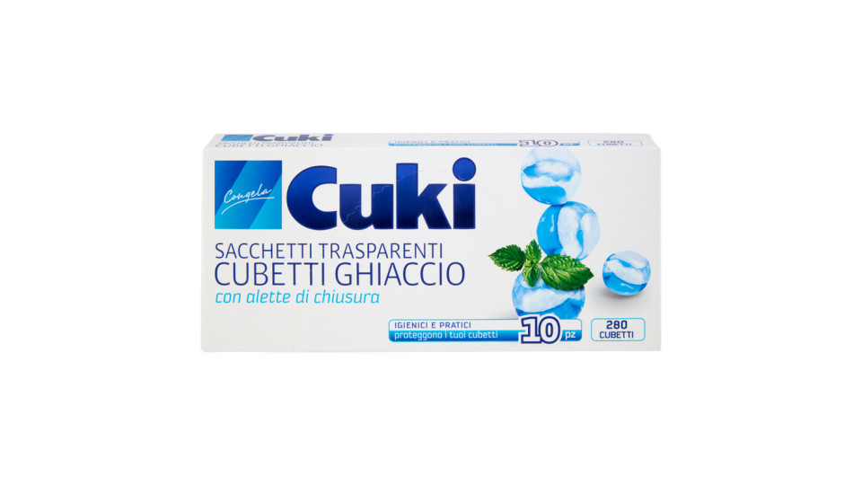 Cuki - Sacchetti Trasparenti, per Cubetti Ghiaccio con Alette di Chiusura 