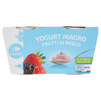 Carrefour Yogurt con Frutti di Bosco Magro 0,1% di Grassi Frutta in Pezzi