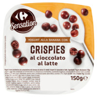 Carrefour Yogurt alla Banana con Crispies al Cioccolato al latte