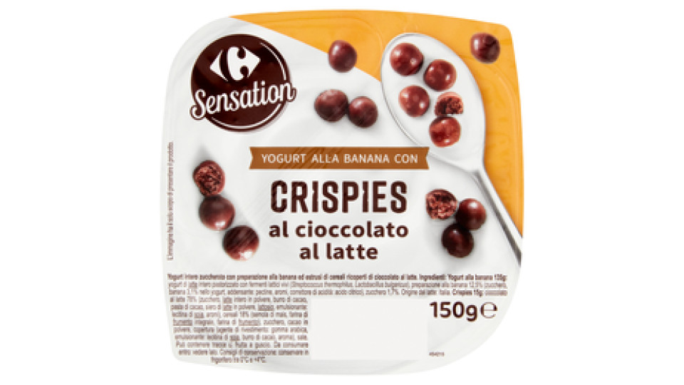 Carrefour Yogurt alla Banana con Crispies al Cioccolato al latte