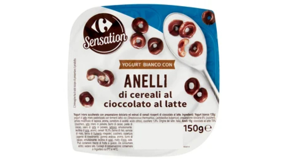 Carrefour Yogurt Bianco con Anelli al Cioccolato