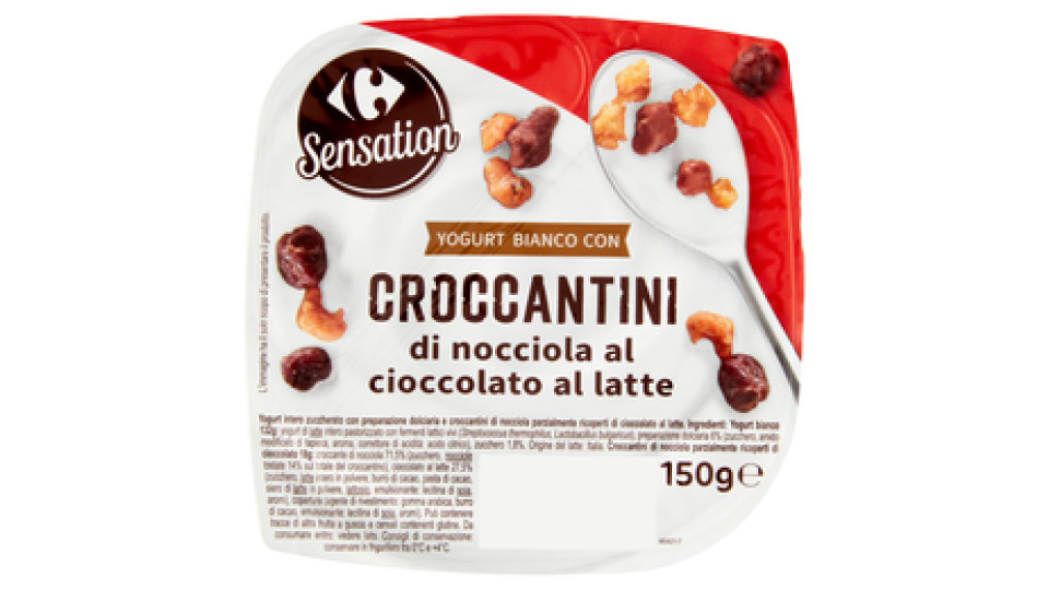 Carrefour Yogurt Bianco con Croccante di Nocciola