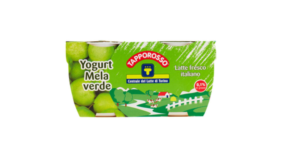 Centrale del Latte di Torino Tapporosso Yogurt Magro Mela verde