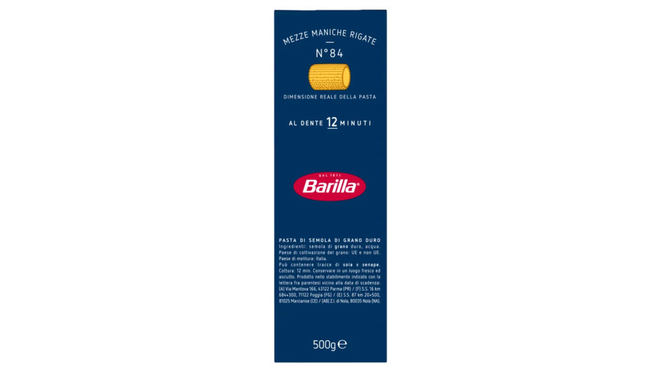 Barilla - Mezze Maniche Rigate, 