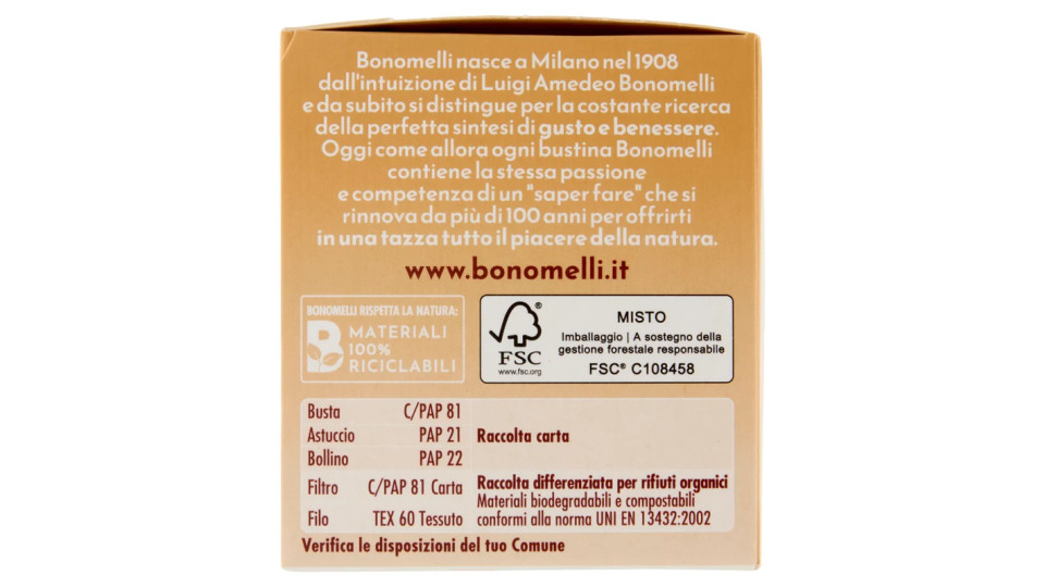 Bonomelli, Le Tisane Ventre sgonfio 16 filtri