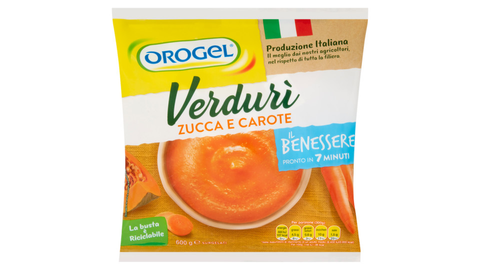 Orogel, Il Benessere Verdurì zucca e carote surgelato