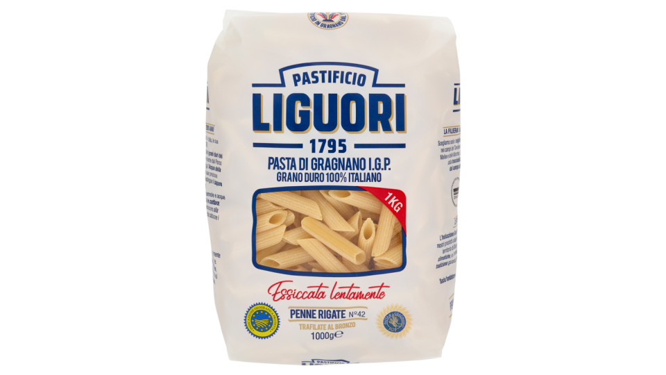 Pastificio Liguori Pasta di Gragnano I.G.P. Penne Rigate N°42 1000 g