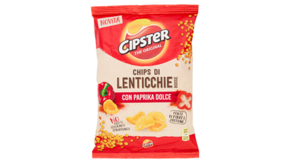 Cipster The Original Chips di Lenticchie Rosse alla Paprika - 80g