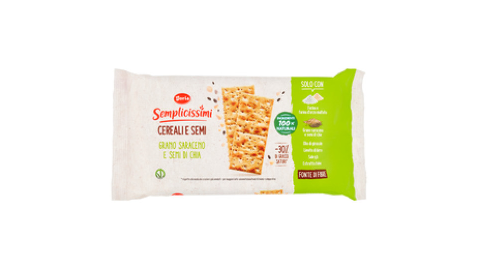 Doria Semplicissimi Crackers Grano Saraceno e Semi di Chia, Ingredienti 100% Naturali - pacco ordinato