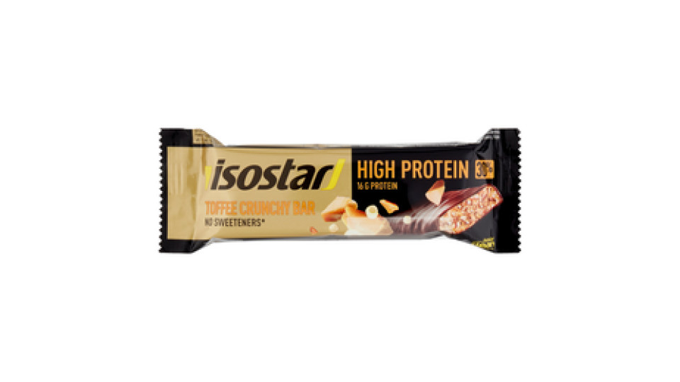 Isostad Toffee Crunchy Bar High Protein 30%, barretta proteica, gusto caramello e cioccolato - 55 g