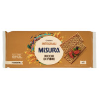 Misura Crackers Integrali Fibrextra | 14% di Fibre e 100% Farina Integrale | Confezione da