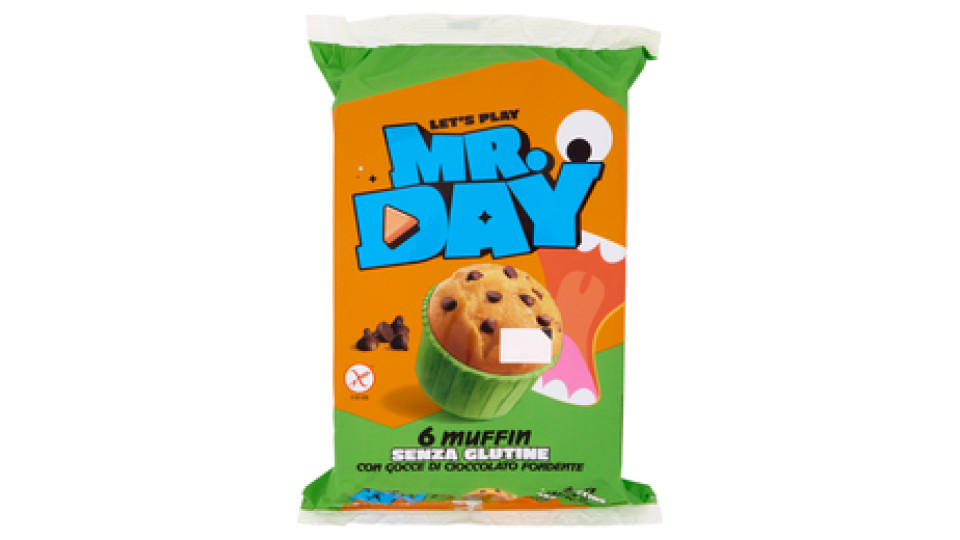 Mr.Day muffin senza glutine con pepite di cioccolato fondente 6 x
