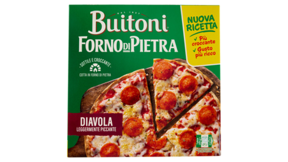 Buitoni Forno di Pietra Salamino Leggermente Piccante Pizza Surgelata