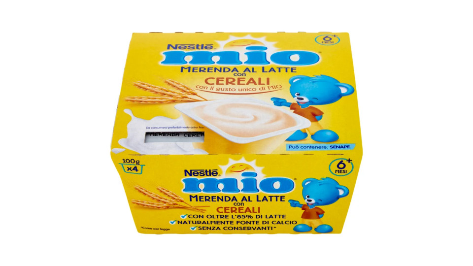 Nestlé Mio Merenda al Latte Cereali da 6 Mesi 4 Vasetti Plastica da