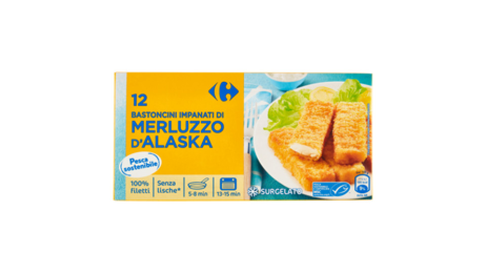 Carrefour Bastoncini di merluzzo impanati Surgelato