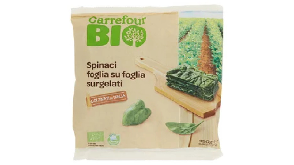 Carrefour Bio Spinaci foglia su foglia Surgelati biologici