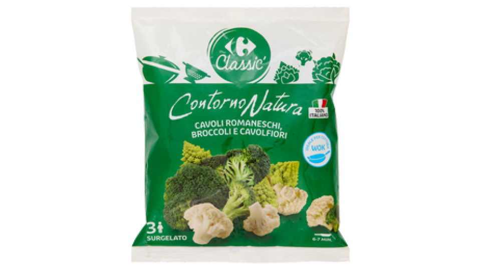 Carrefour Contorno Natura Cavoli romaneschi, Broccoli, Cavolfiori Surgelato