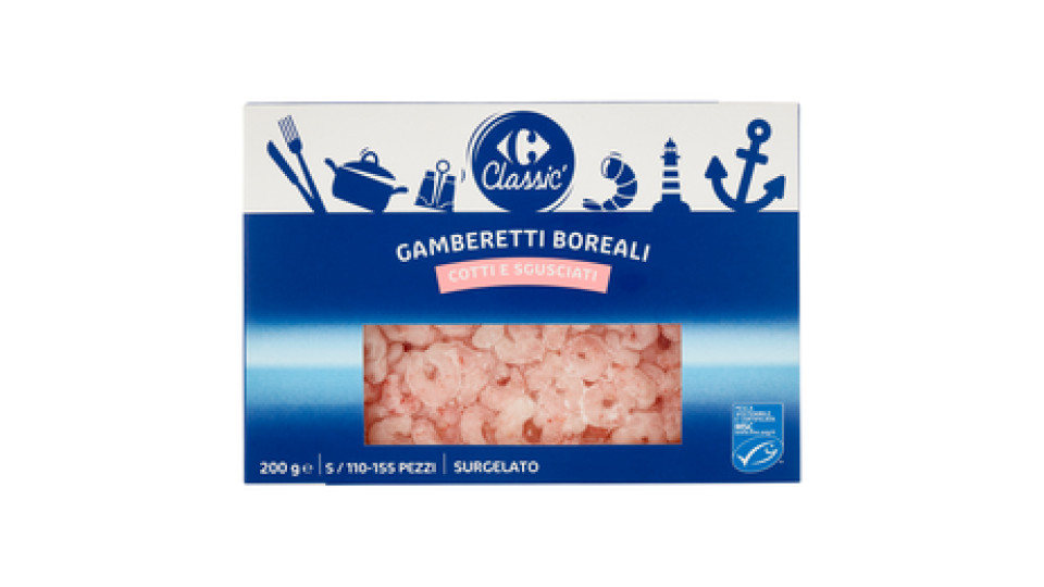 Carrefour Gamberetti Boreali Pescati Surgelato