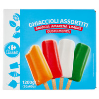 Carrefour Ghiaccioli Assortiti amarena, arancia, gusto menta, limone