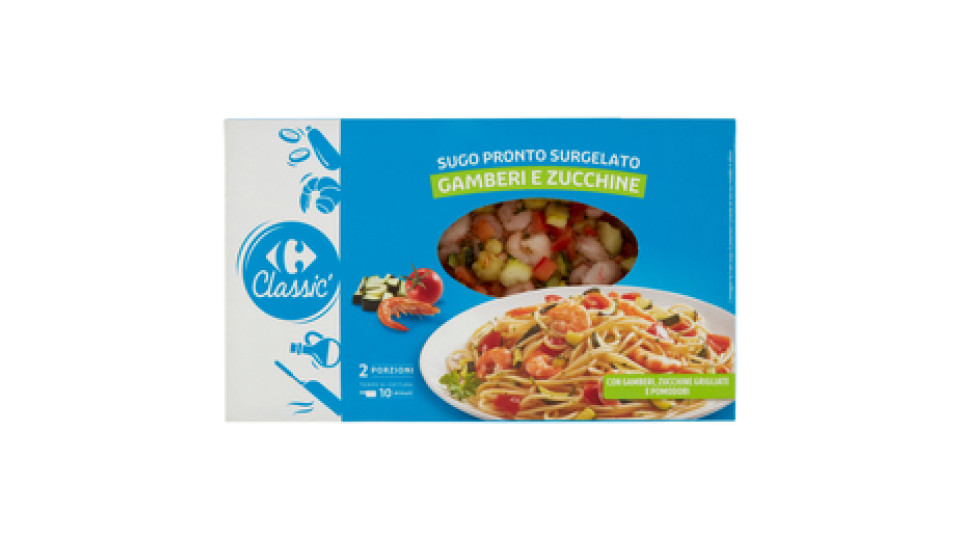 Carrefour Sugo pronto Gamberi e Zucchine Surgelato
