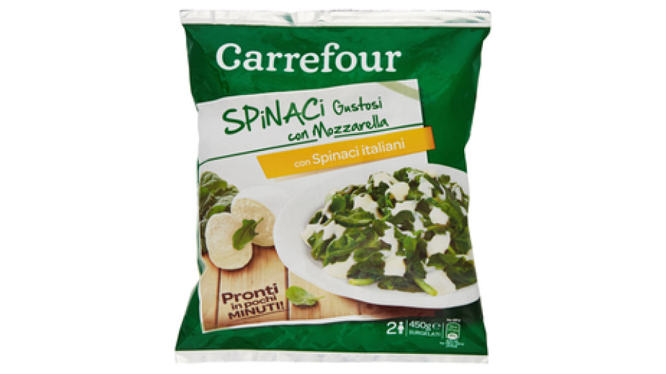 Carrefour Spinaci Gustosi con Mozzarella Surgelati