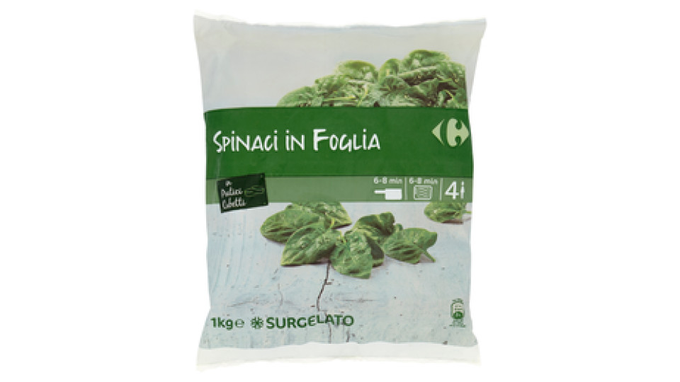 Carrefour Spinaci in foglia a cubetti Surgelato