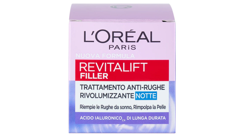 L'Oréal Paris Revitalift Filler Crema Viso Anti-Rughe Rivolumizzante Notte