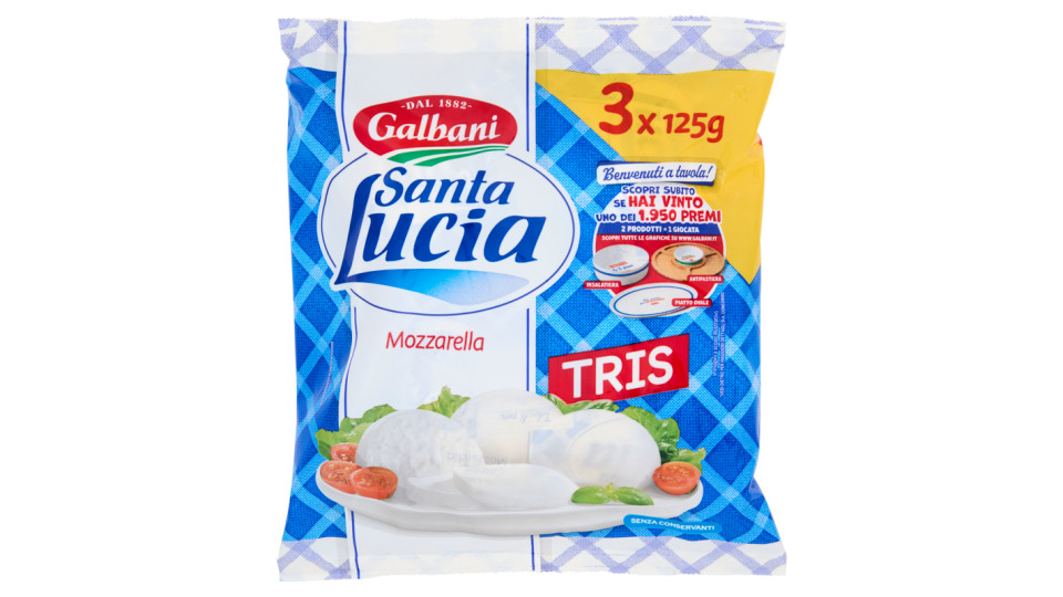 Galbani Santa Lucia Mozzarella Tris senza conservanti